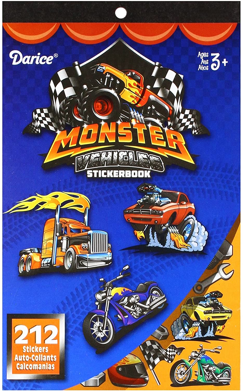 KIDS CORNER Darice, 212 Piece, Monster Vehicles Theme Activity Sticker Book